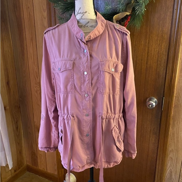 LOFT dust rose belted utility jacket - Picture 2 of 7